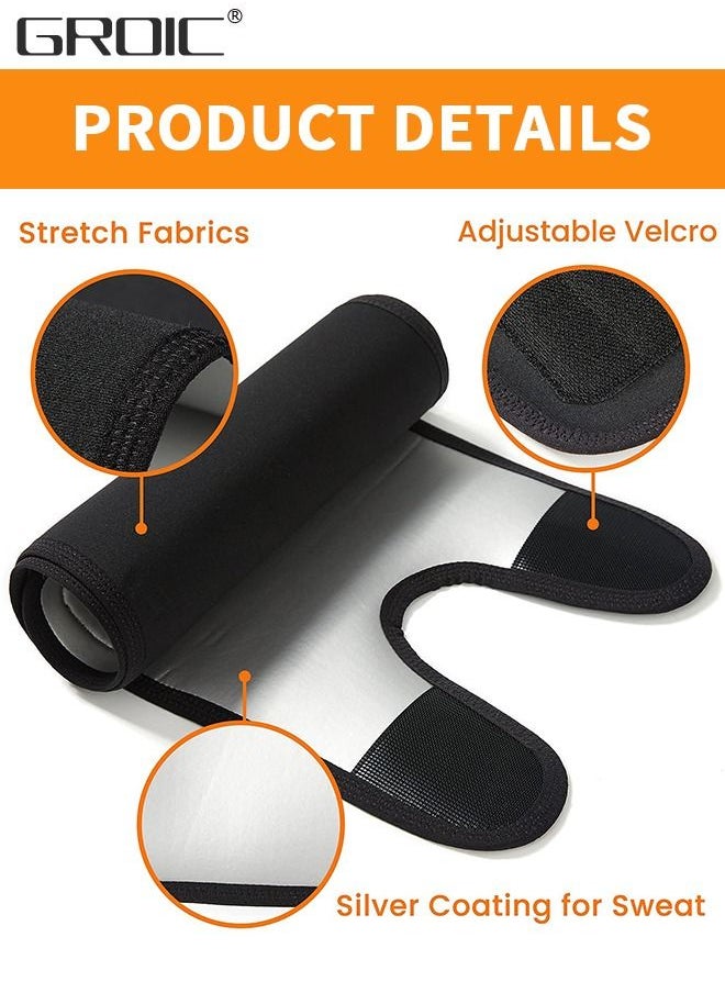 GROIC - 2 PCS Thigh Compression Sleeve,Sweating Leg Support Socks Wrap Thigh Support Brace,Thigh Brace Support,Neoprene Hamstring Quad Wrap Non-Slip Upper Leg Brace,Fitness Leg Harness Belt - Image 1