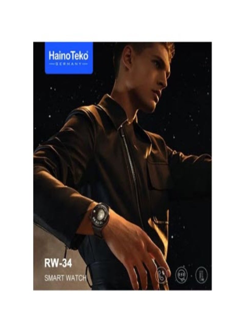 Haino Teko RW34 Smart Watch IPS HD AMOLED Display Screen With Three Strap Stainless Steel and Leather - Image 3