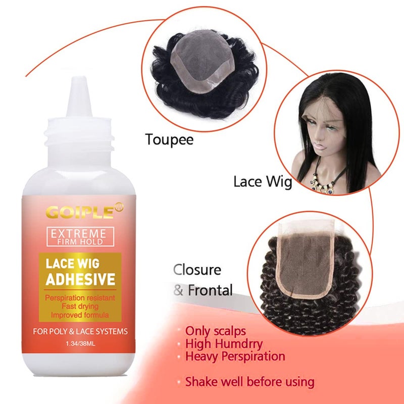Goiple Lace Front Wig Glue Set - Waterproof With Tools, Hair Wax Stick, Remover, Edge Control Wax, Wig Band, and Dual Brush - Image 2