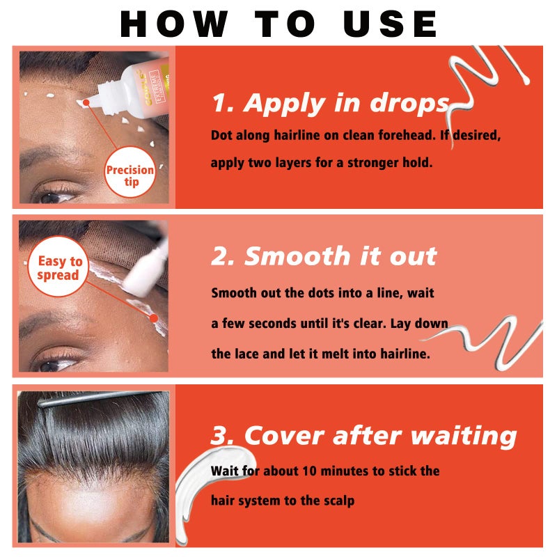 Goiple Lace Front Wig Glue Set - Waterproof With Tools, Hair Wax Stick, Remover, Edge Control Wax, Wig Band, and Dual Brush - Image 4