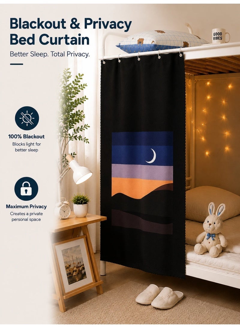 OHTEX HOME 1 PIECE Single Bed Curtain 100% Blackout | Dorm Bunk Bed Canopy for Students | Breathable Dustproof Shading Net - Image 1