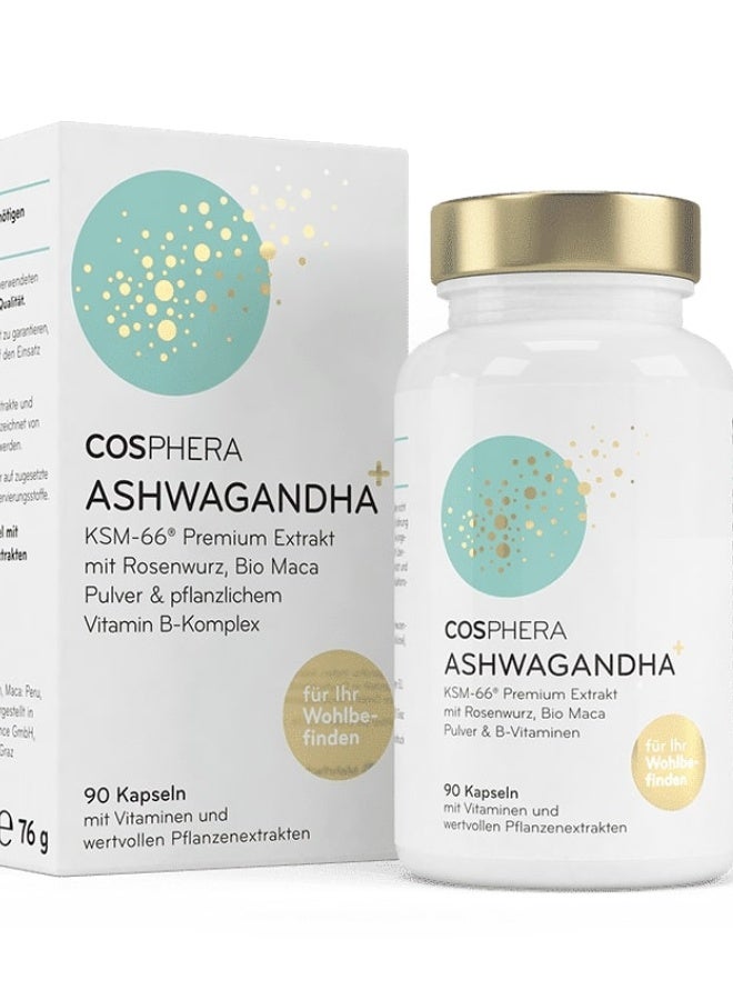 كوسفيرا أشواغاندا – 500 مجم – يدعم تخفيف التوتر، الاسترخاء والطاقة – 90 كبسولة – صنع في ألمانيا - Image 1