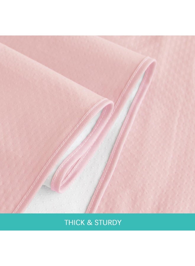 Biloban Splat Mat 2 Pack for Under High Chair & Arts & Crafts & Eating Mess, Waterproof 42''×46'' Baby Playtime Anti-Slip High Chair Mat for Floor or Table, Reusable & Portable Splash Mat for Under High Chair Pink - Image 3