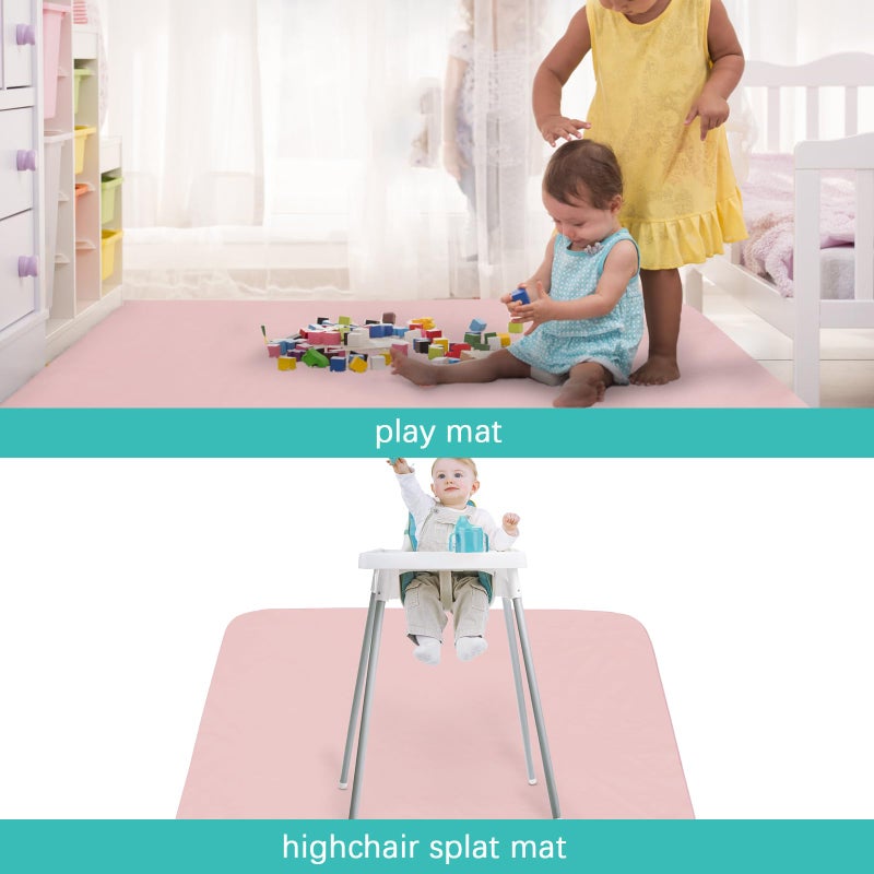Biloban Splat Mat 2 Pack for Under High Chair & Arts & Crafts & Eating Mess, Waterproof 42''Ã—46'' Baby Playtime Anti-Slip High Chair Mat for Floor or Table, Reusable & Portable Splash Mat for Under High Chair - Image 5