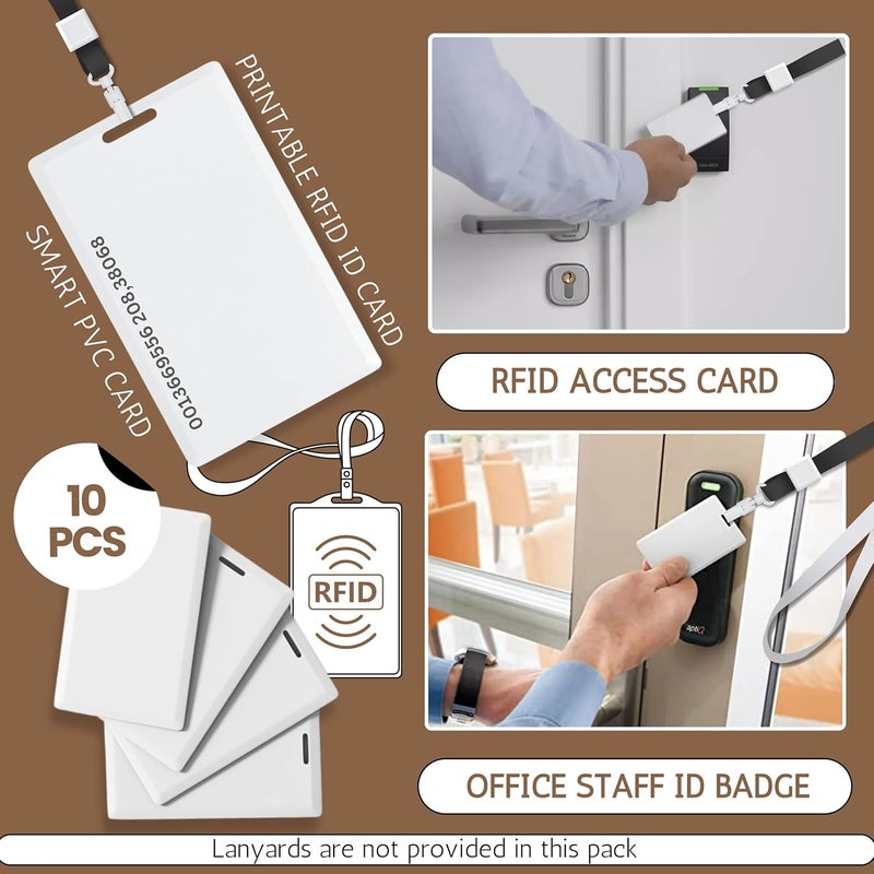 OldArc Thick RFID Cards 10 Pcs 125khz Proximity Card RFID Access Card for Staff Biometric Attendance ID Card Team Office RFID ID Badge Contactless smart RFID card with vertical slot hole punch - Image 2
