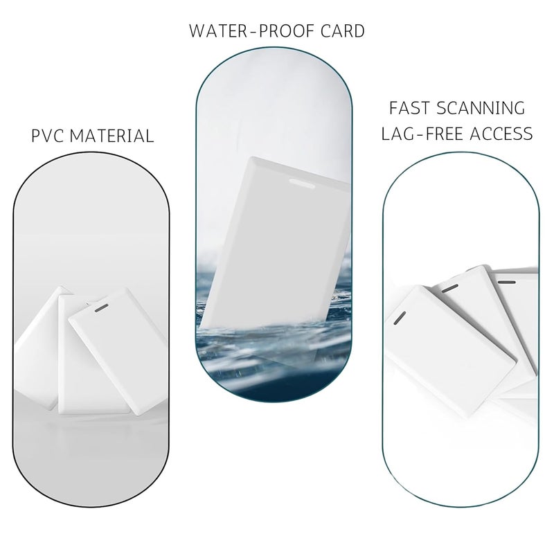 OldArc Thick RFID Cards 10 Pcs 125khz Proximity Card RFID Access Card for Staff Biometric Attendance ID Card Team Office RFID ID Badge Contactless smart RFID card with vertical slot hole punch - Image 4