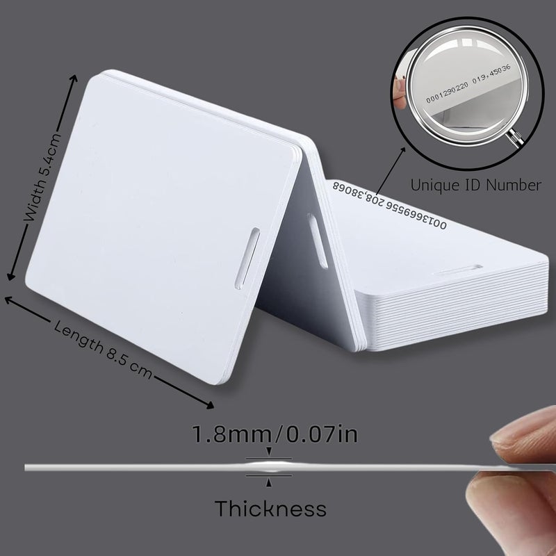 OldArc Thick RFID Cards 10 Pcs 125khz Proximity Card RFID Access Card for Staff Biometric Attendance ID Card Team Office RFID ID Badge Contactless smart RFID card with vertical slot hole punch - Image 3