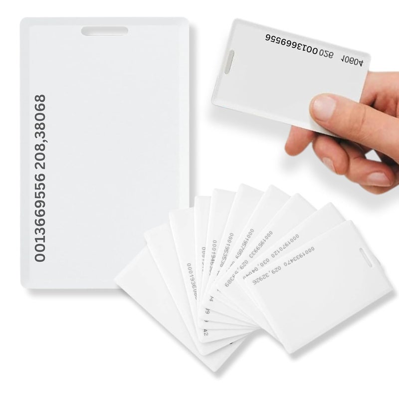OldArc Thick RFID Cards 10 Pcs 125khz Proximity Card RFID Access Card for Staff Biometric Attendance ID Card Team Office RFID ID Badge Contactless smart RFID card with vertical slot hole punch - Image 1