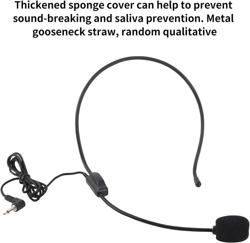 Headset Microphone, Wired 3.5mm Audio Condenser Adjustable Boom Mic for Teachers Speakers Presentations Guide Speakers Voice Amplifier - Image 4