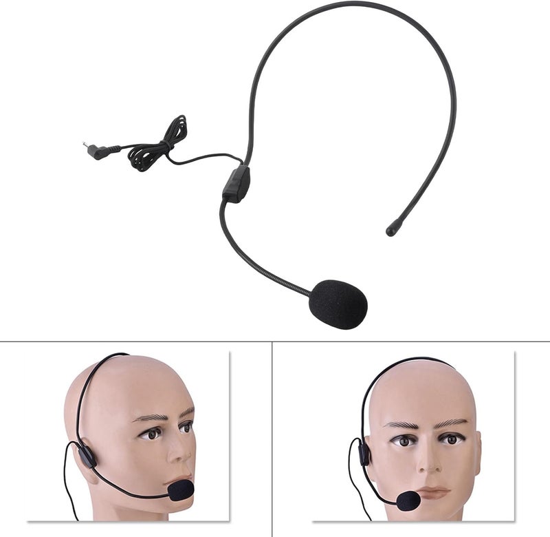 Headset Microphone, Wired 3.5mm Audio Condenser Adjustable Boom Mic for Teachers Speakers Presentations Guide Speakers Voice Amplifier - Image 2