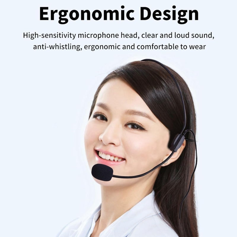 Headset Microphone, Wired 3.5mm Audio Condenser Adjustable Boom Mic for Teachers Speakers Presentations Guide Speakers Voice Amplifier - Image 3
