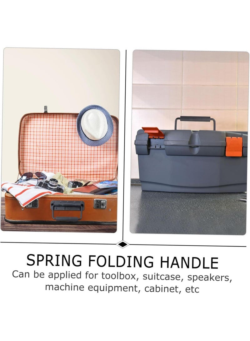 GGOOT Folding Toolbox Handle Set 2pcs Black Iron Spring Handles Hardware for - Image 5