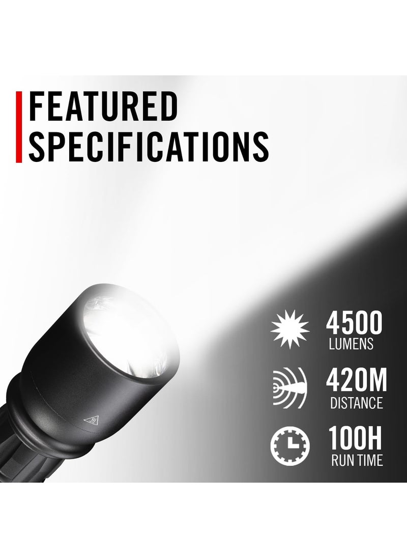 Coast Coast XP14R 4500 Lumen USBC Rechargeable LED Flashlight with Slide Focus and Pure Beam Focusing Optic 5 Light Modes  - Image 2