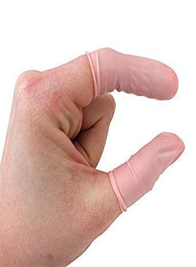 Aadvay Enterprises Pack of 20 Pcs Anti-Static ESD Safe Rubber Gloves Latex Fingertip Protective Disposable Finger Cots 4 Mil Thick - Pink - Image 1