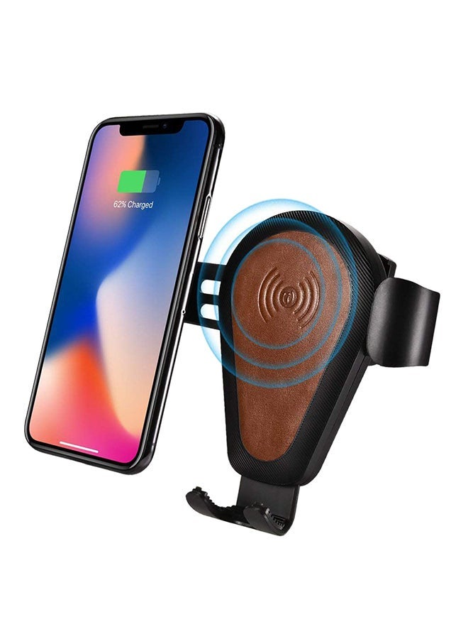 Qi Wireless Car Charger Mount Brown/Black - Image 2