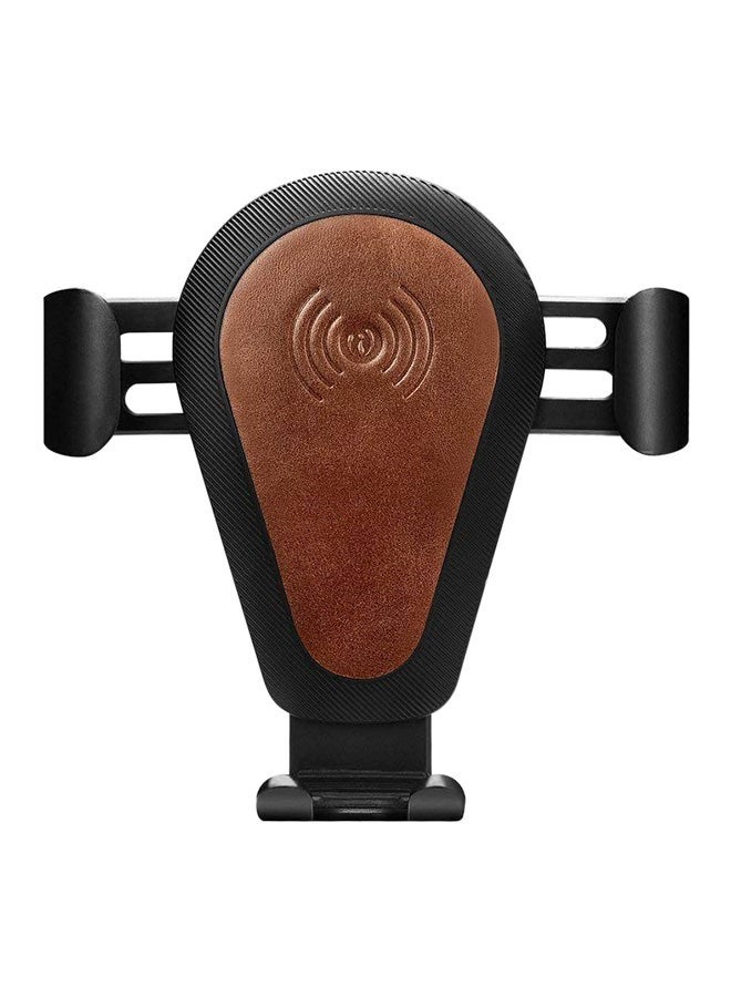 Qi Wireless Car Charger Mount Brown/Black - Image 1
