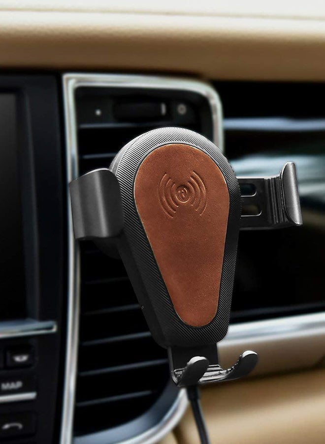 Qi Wireless Car Charger Mount Brown/Black - Image 4