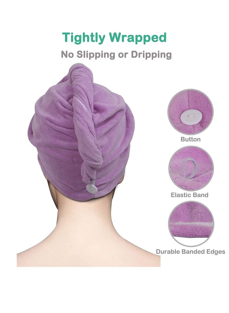 Y&D Microfiber Hair Towel for Women,Hair Wrap Fast Drying Turban Towel, Ideal Anti Frizz and Curly Hair, Absorbent Micro Fiber Bathing Cap Wet Hair（3-Color Pack）  - Image 5