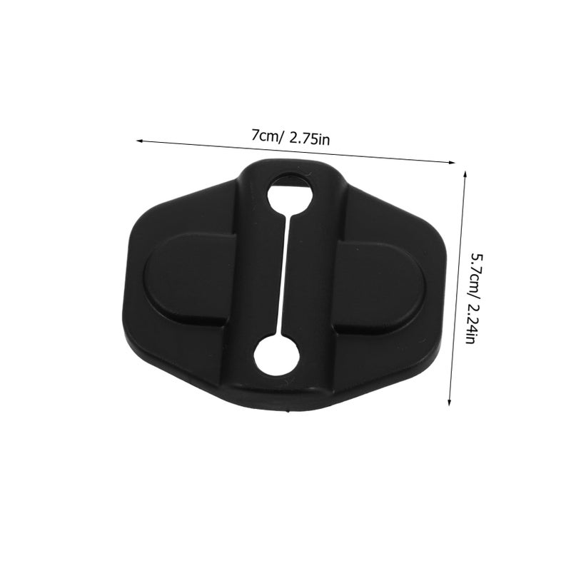 6Pcs Universal Car Door Lock Cover Trim Protector Decorative Accessory Black - Image 3