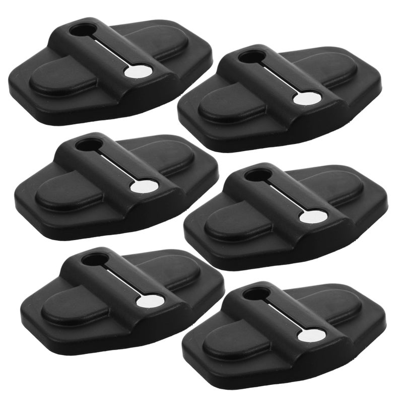 6Pcs Universal Car Door Lock Cover Trim Protector Decorative Accessory Black - Image 2