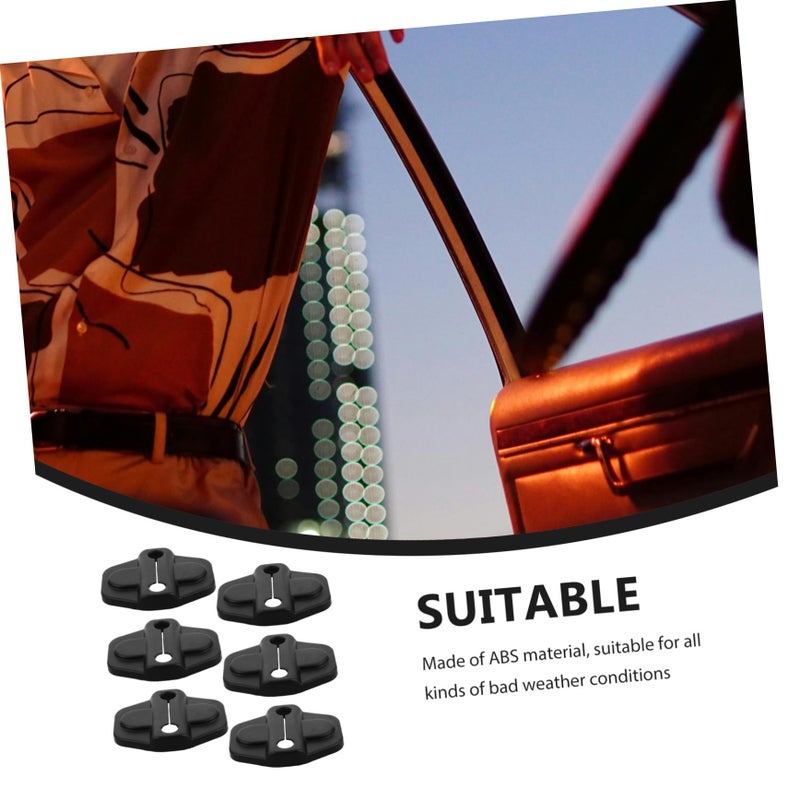 6Pcs Universal Car Door Lock Cover Trim Protector Decorative Accessory Black - Image 5