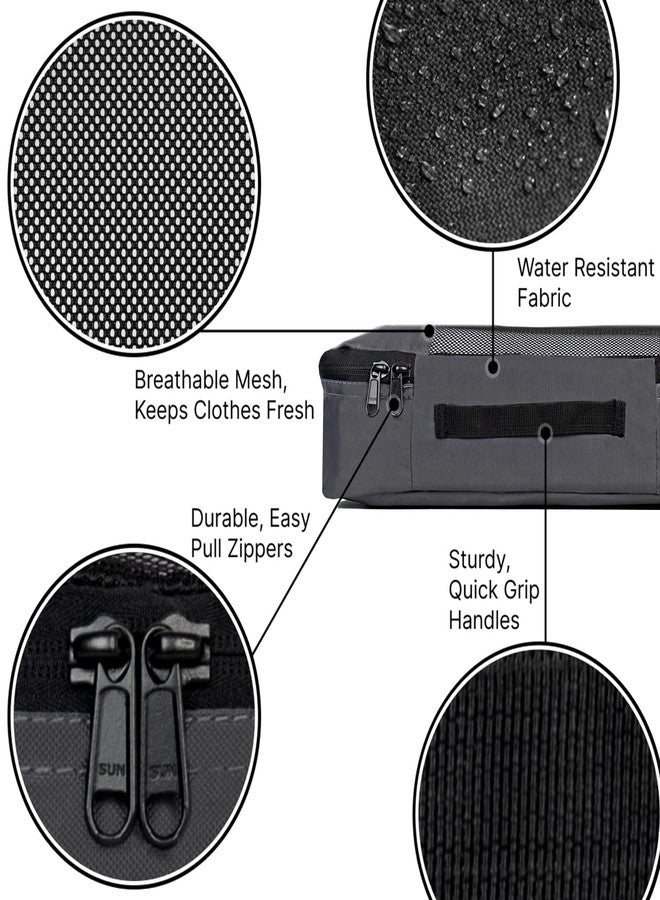 TRAVALATE Metal 8 Set Packing Cubes 4 Various Sizes Travel Luggage Packing Clothes and Undergarment Organizer Bags Set for Men and Women, Grey - Image 5