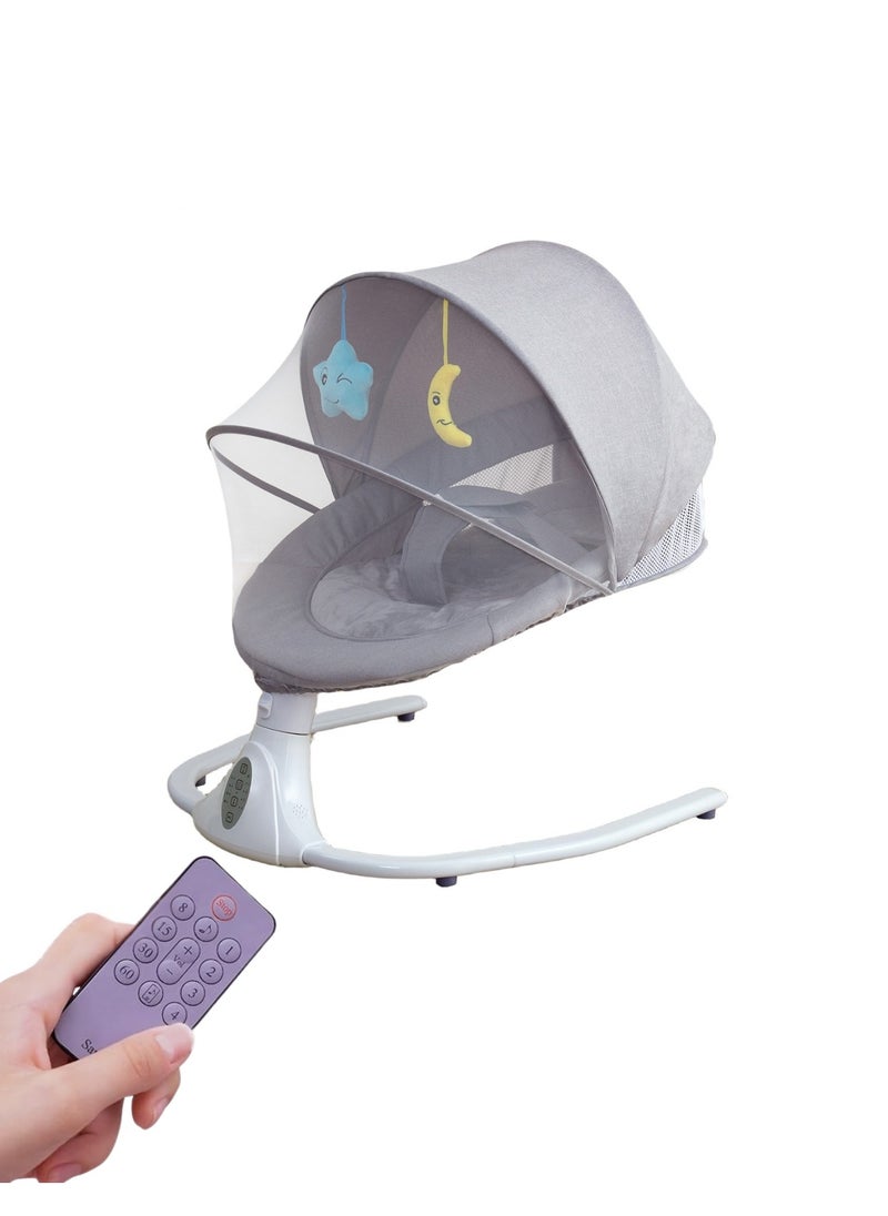 Moms Magic Baby Rocking Chair – Auto Swing with Remote Control, Bluetooth Music, USB Port, 4-Gear Electric Swing, Lying Flat for Comfort  - Image 2