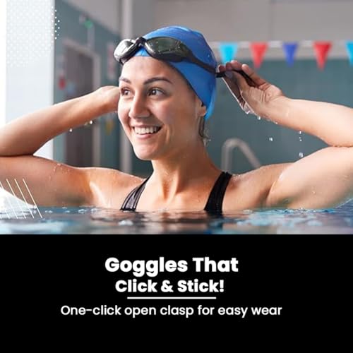 Rainbow Professional Swimming Goggles for Men & Women | Anti-Fog & UV Protected Swimming Glasses for Men & Women | Leak-Proof Goggle with Adjustable Straps & Nose Clip Black – Pack of 1 - Image 4