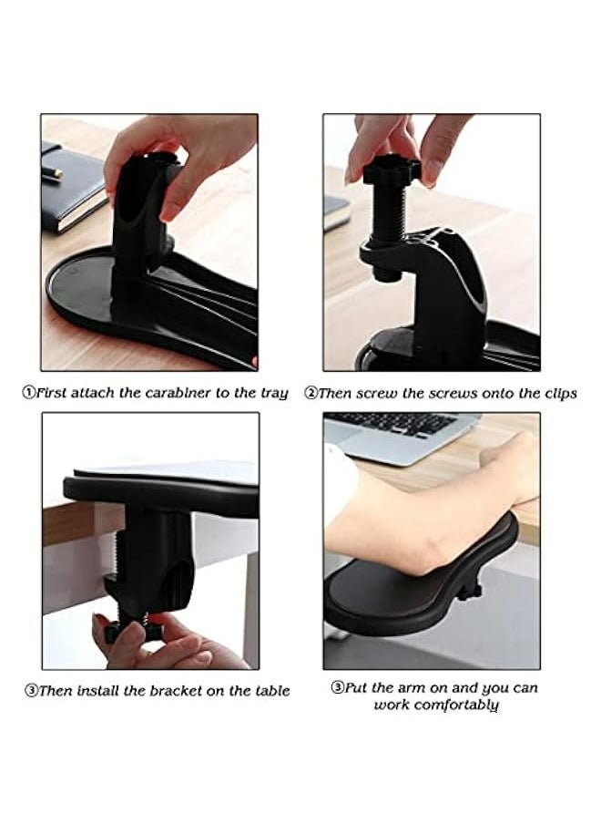 Generic - Adjustable Armrest Support with Keyboard and Mouse Wrist Rest Pads Ergonomic Design arm rest pad for Office Support Pad for Mouse. - Image 1