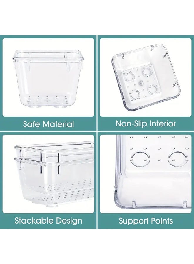 4 Pieces Clear Plastic Drawer Organizer Set, Different Sizes Desk Drawer Dividers and Storage Boxes for Makeup, Jewelry, Bedroom, Bathroom, Office - Image 3