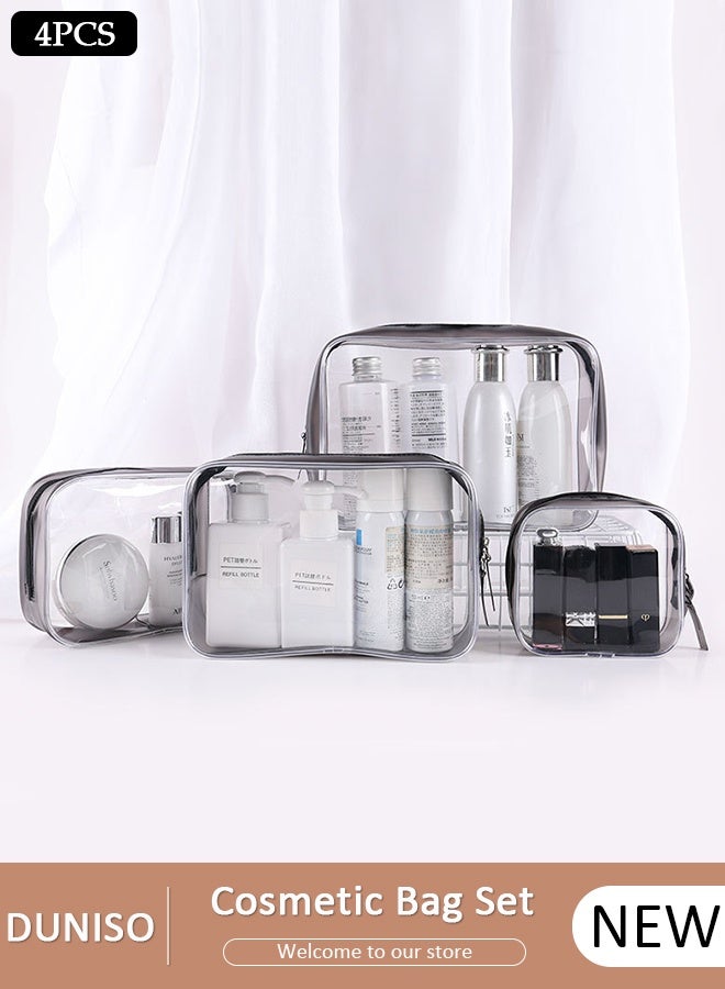 DUNISO 4PCS Makeup Bag Set for Women and Men Cosmetic Bag Clear Waterproof Travel Toiletry Bag Storage Organizer Case for Accessories Shampoo Toiletries - Image 1