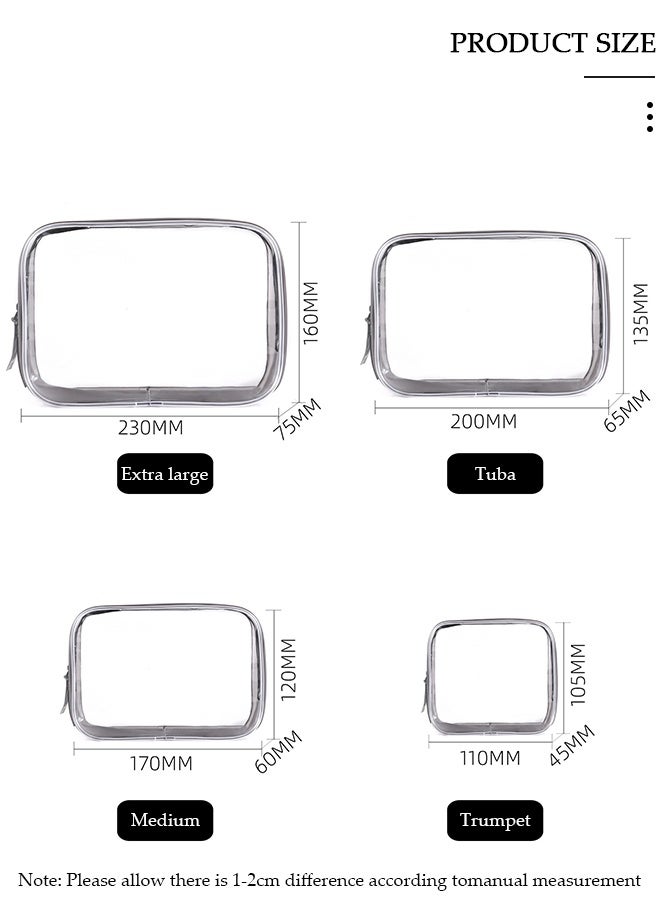 DUNISO 4PCS Makeup Bag Set for Women and Men Cosmetic Bag Clear Waterproof Travel Toiletry Bag Storage Organizer Case for Accessories Shampoo Toiletries - Image 3