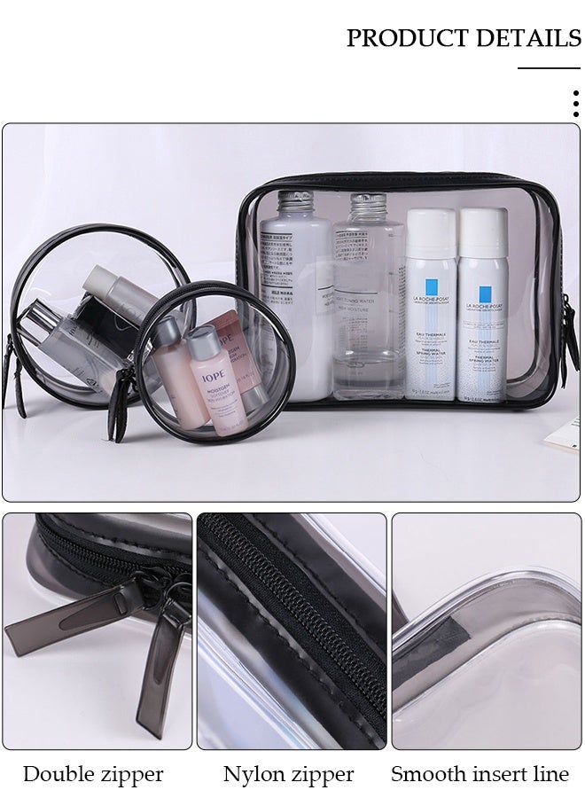 DUNISO 4PCS Makeup Bag Set for Women and Men Cosmetic Bag Clear Waterproof Travel Toiletry Bag Storage Organizer Case for Accessories Shampoo Toiletries - Image 2