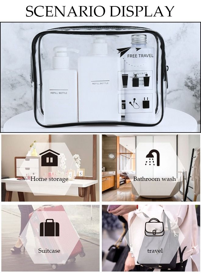 DUNISO 4PCS Makeup Bag Set for Women and Men Cosmetic Bag Clear Waterproof Travel Toiletry Bag Storage Organizer Case for Accessories Shampoo Toiletries - Image 2