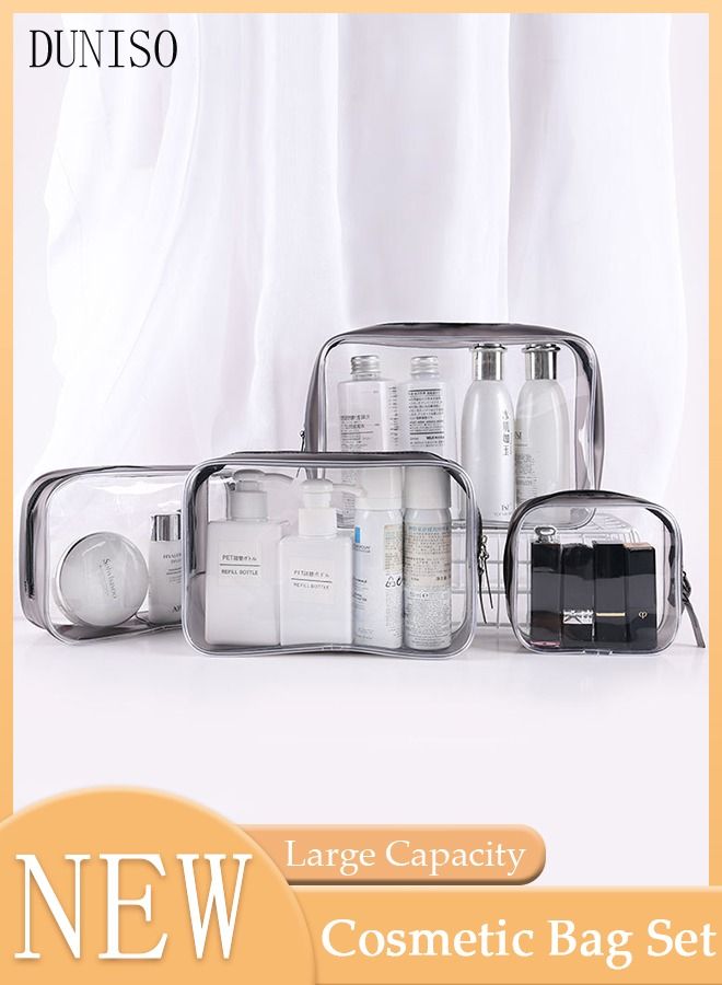 DUNISO 4PCS Makeup Bag Set for Women and Men Cosmetic Bag Clear Waterproof Travel Toiletry Bag Storage Organizer Case for Accessories Shampoo Toiletries - Image 1