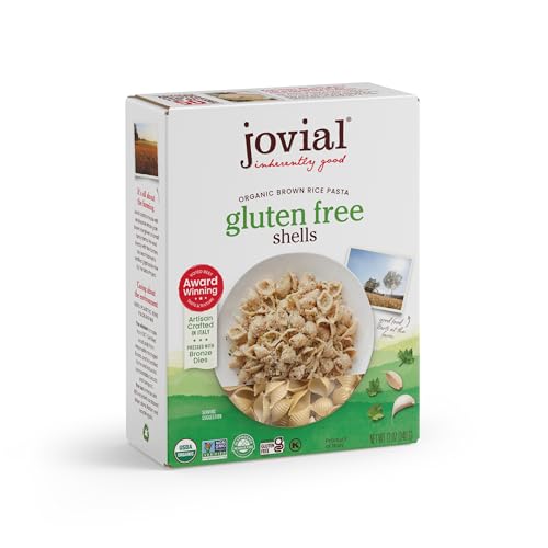 Jovial Whole Grain Brown Rice Shells Pasta  Pasta Shells Shell Pasta Whole Grain Pasta Organic Pasta Gluten Free Dairy Free Cooks Firm Award Winning Taste Made in Italy  12 Oz - Image 1
