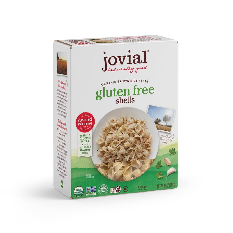 Jovial Whole Grain Brown Rice Shells Pasta  Pasta Shells Shell Pasta Whole Grain Pasta Organic Pasta Gluten Free Dairy Free Cooks Firm Award Winning Taste Made in Italy  12 Oz - Image 3