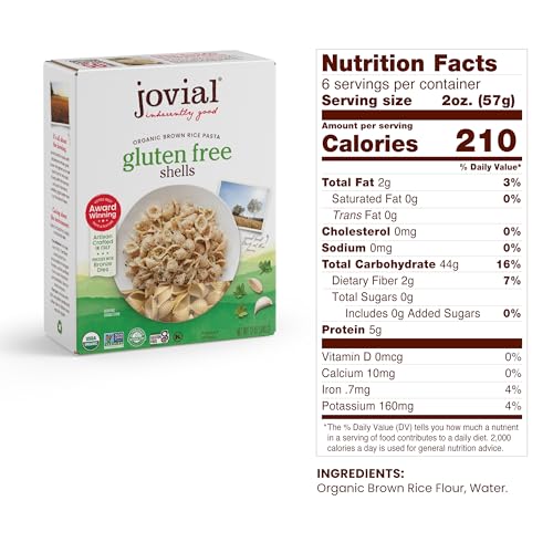 Jovial Whole Grain Brown Rice Shells Pasta  Pasta Shells Shell Pasta Whole Grain Pasta Organic Pasta Gluten Free Dairy Free Cooks Firm Award Winning Taste Made in Italy  12 Oz - Image 5