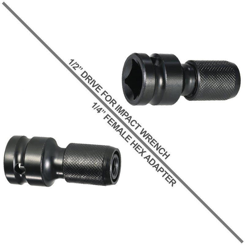 Yakamoz Quick Release 1/2-Inch Square Drive to 1/4-Inch Hex Female Socket Adapter Converter Chuck Adaptor for Impact and Ratchet Wrenches - Image 3