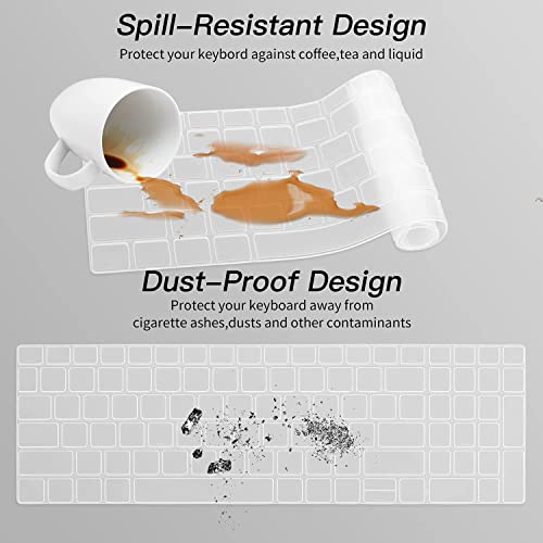 Saco Keyboard Silicone Skin Cover for Dell Vostro 14 3420 with Fingerprint Sensor 14-inches Laptop - Transparent - Image 5