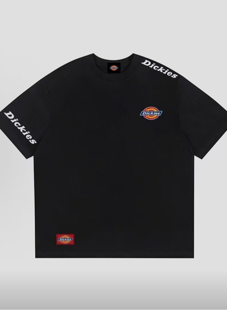 Dickies Classic White Logo Skin-Friendly Breathable Black Short-Sleeve T-Shirt Size M - Image 2