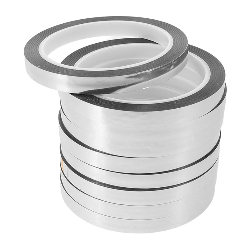 Healifty 10pcs Aluminum Foil Tape 10mm X 50m Silver High Reflective Finish Self Adhesive Aluminum Craft Foil Tape for Wall Decor and Art Projects - Image 1
