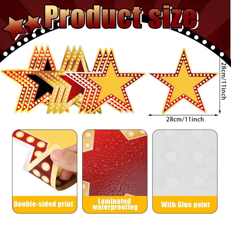 Geosar 48 Pcs Movie Star Cardboard Red Carpet Awards Night Cutouts Confetti Cutouts for Bulletin Board Movie Party Decoration Supply Wall (11 Inch) - Image 2