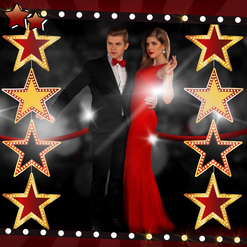 Geosar 48 Pcs Movie Star Cardboard Red Carpet Awards Night Cutouts Confetti Cutouts for Bulletin Board Movie Party Decoration Supply Wall (11 Inch) - Image 5