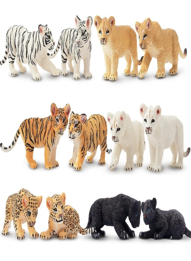 Toymany 12 Safari Animal Figurines, High Emulational Baby Plastic Zoo Animals, Lions Tigers Leopards Figure Toy Set, Easter Eggs Cake Toppers Christmas Birthday Gift for Kids Toddlers - Image 2