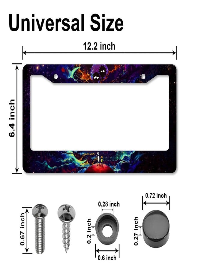 DGDRHZ Anime License Plate Frames，Anime Car Accessories for Women and Men ，Cute License Plate Holder，Aluminum License Plate Frame Fits Standard US Vehicles Size 12.2 x 6 Inch (Black-2pcs) - Image 2