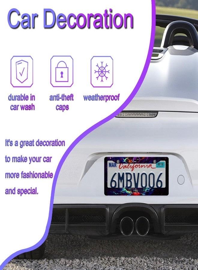 DGDRHZ Anime License Plate Frames，Anime Car Accessories for Women and Men ，Cute License Plate Holder，Aluminum License Plate Frame Fits Standard US Vehicles Size 12.2 x 6 Inch (Black-2pcs) - Image 5