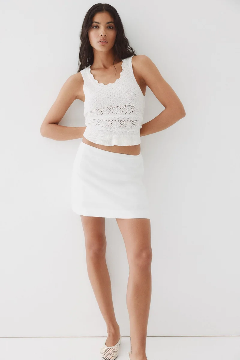 H&M Linen-blend mini skort