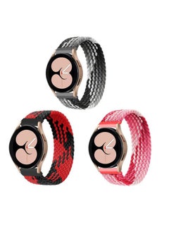 ALMNVO 3 pack Stretch Braided Solo Loop Nylon Bands for Samsung Galaxy Watch 5 40mm 44mm/LTE 44mm/5 Pro 45mm/4 40mm/4 classic 46mm/42mm/3 41mm/Active,Elastics Wristband,20mm-XS  - Image 1