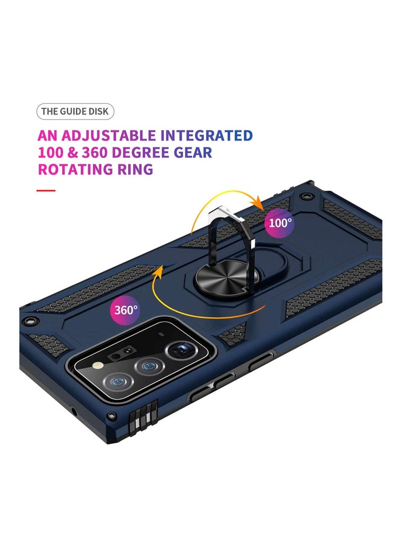 Excefore Note 20 Ultra Case Case for Samsung Note 20 Ultra Military Grade Protective Cases Cover with Ring Car Mount Kickstand for Samsung Galaxy Note 20 Ultra Car Ring Bracket Anti-fall Cover (Blue) - Image 4